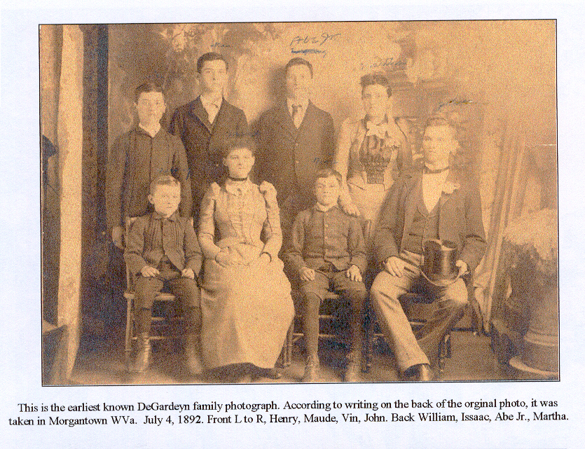 Photo DeGardeyn family 1882